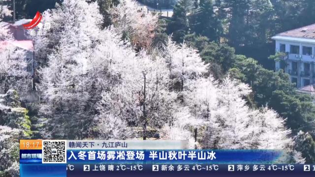 【赣闻天下】九江庐山：入冬首场雾凇登场 半山秋叶半山冰