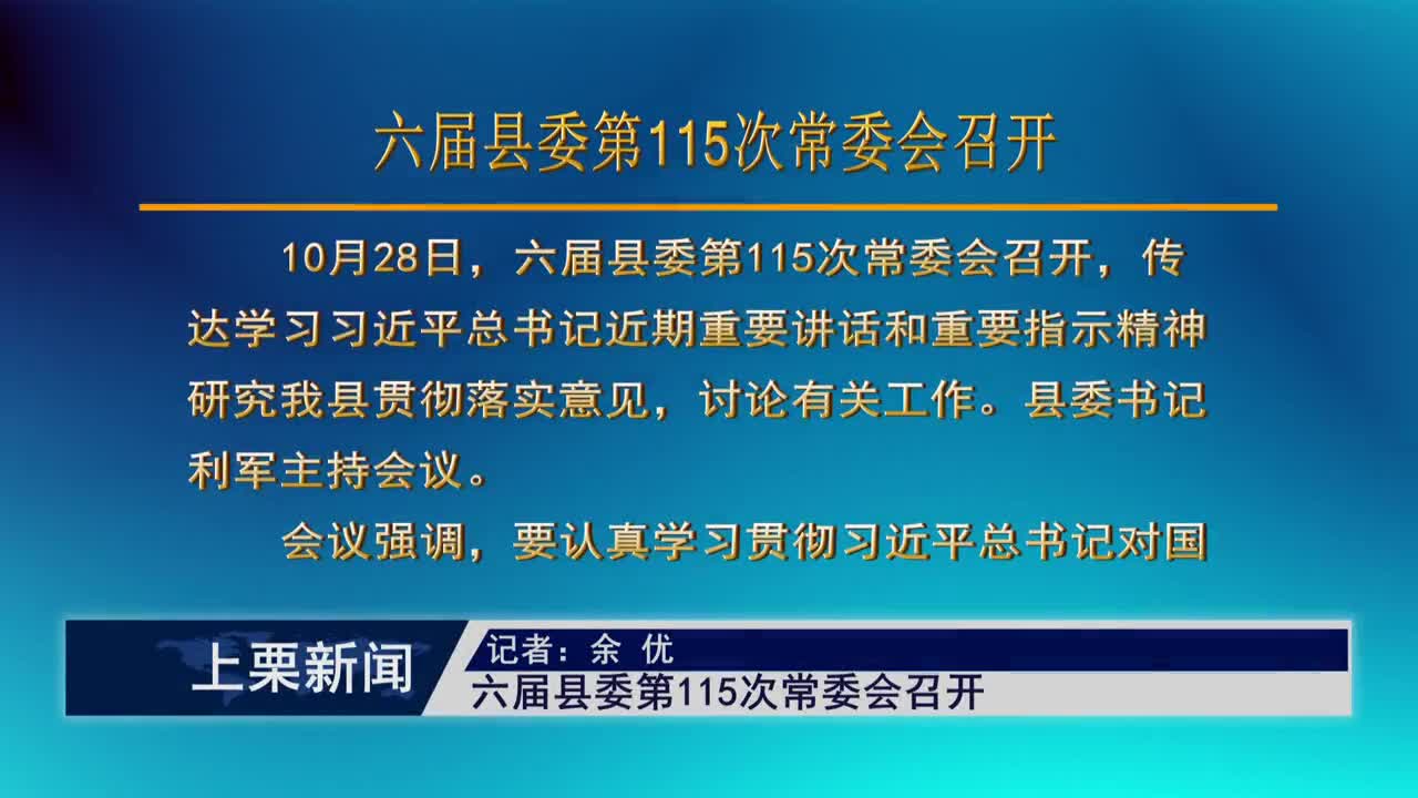 （視頻）六屆縣委第115次常委會(huì)召開
