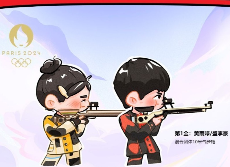 【金牌速写】40金收官巴黎，中国队夺金长图→