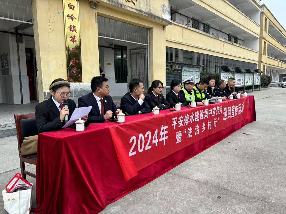 白岭镇小学开展平安修水建设普法宣传进校园活动