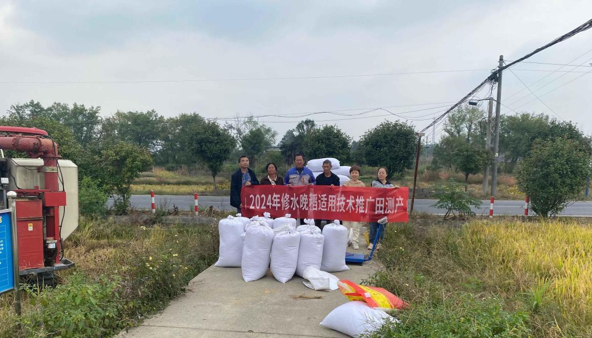 县气象局联合县农业农村局开展晚稻测产调查