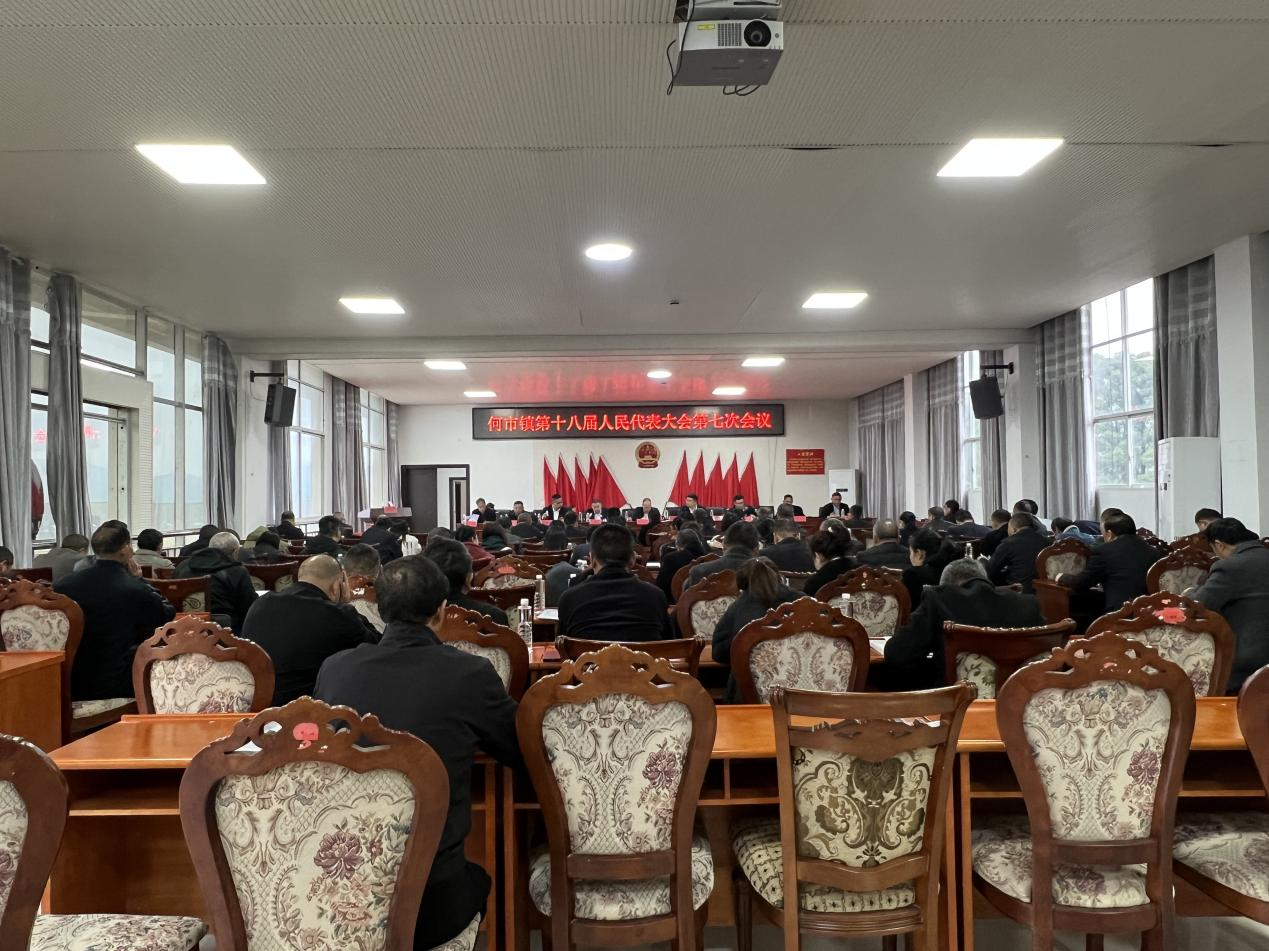 何市镇第十八届人民代表大会第七次会议召开