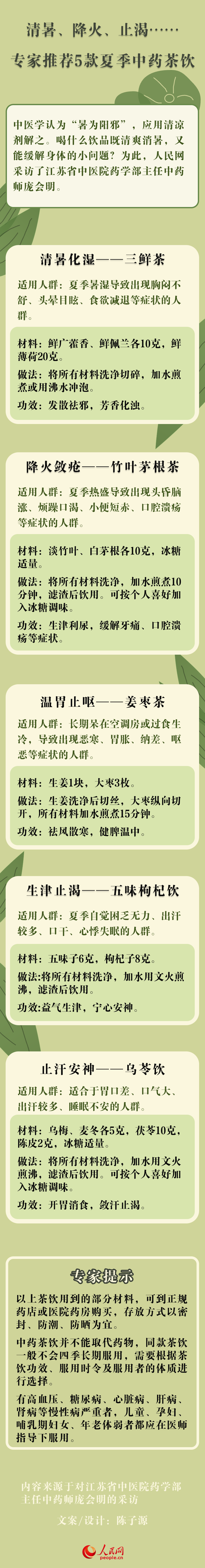 清暑、降火、止渴……专家推荐5款夏季中药茶饮