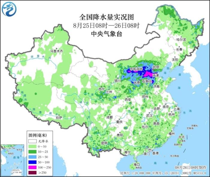 中央气象台：26日强降雨区位于山东河北等地-中新网