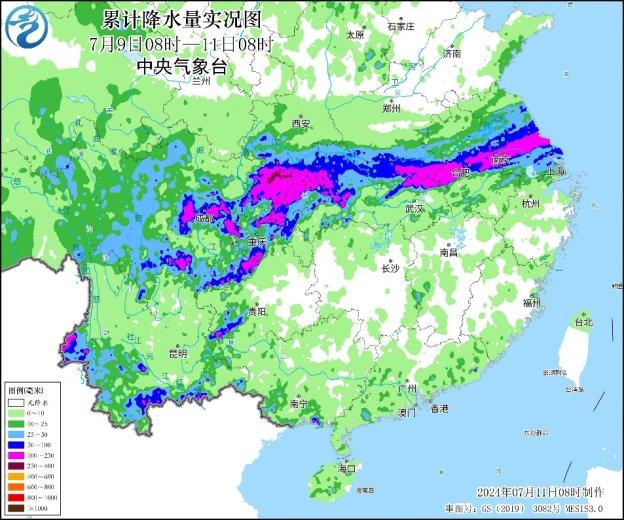 苏皖鄂渝等地暴雨不停歇 华北内蒙古等地强对流多发-中新网