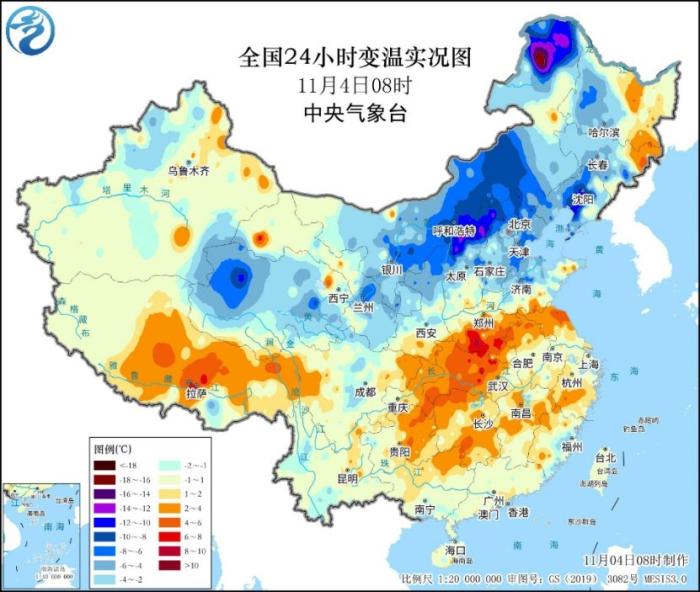 强冷空气继续影响长江中下游以北地区 海南降雨明显减弱-中新网