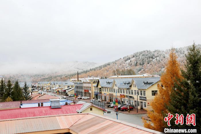五花山遇秋雪 “中国最冷小镇”一季双景醉游人-中新网
