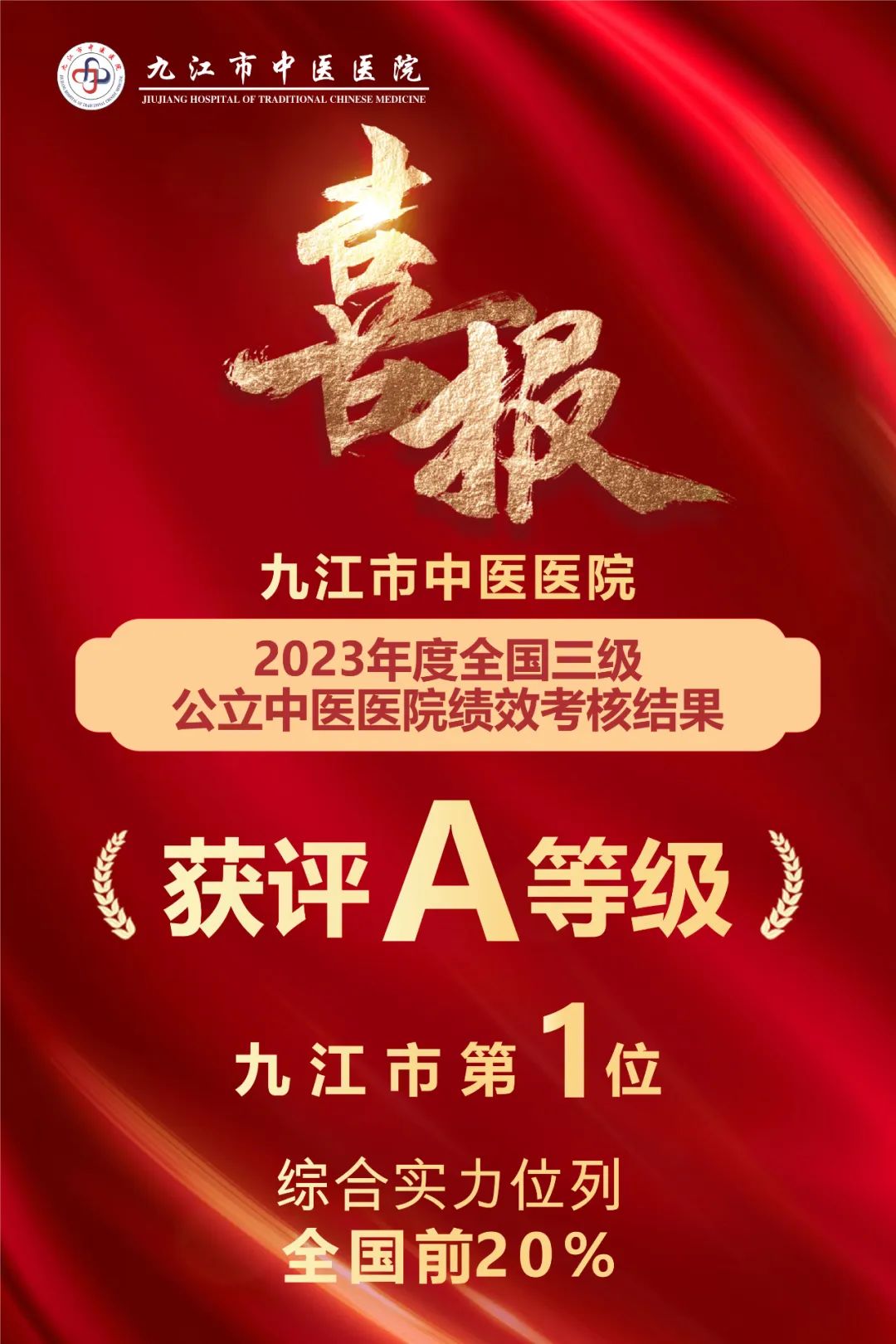 首次进入“国考”A等级!九江市中医医院跻身全国前20%优秀中医综合医院