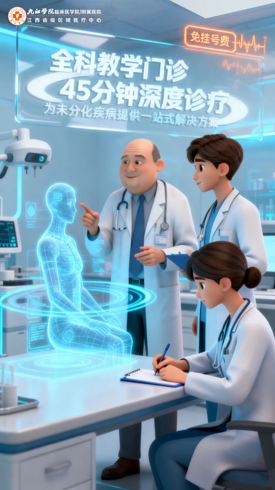 九江学院附属医院：免挂号费，45分钟深度诊疗，为未分化疾病提供一站式解决方案​
